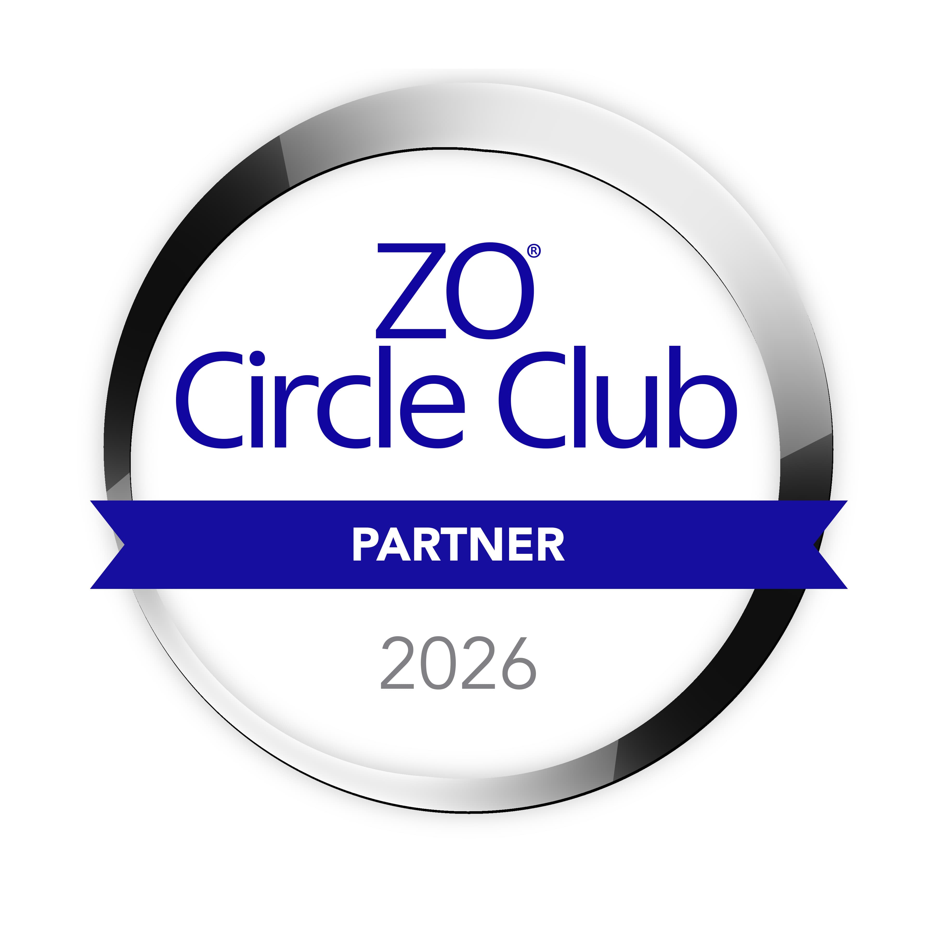 Badge showcasing partner status with ZO Circle Club